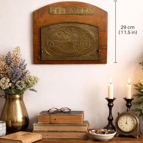 Vintage wall decoration brass and wood like new