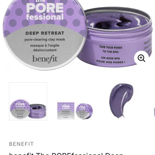 Benefit The POREfessional Deep Retreat clay mask 75ml new
