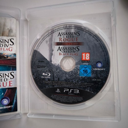 Assassin's Creed IV Black Flag and Rogue PS3 game like new