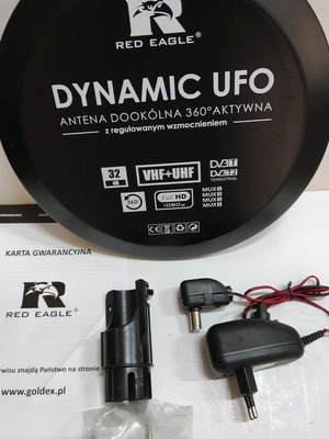 Red Eagle Dynamic UFO outdoor TV antenna new, HD DVB-T/T2 compatible