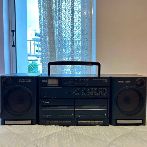 Double cassette player with detachable speakers used