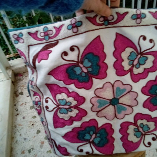 Tapisserie handmade vintage sofa pillow used