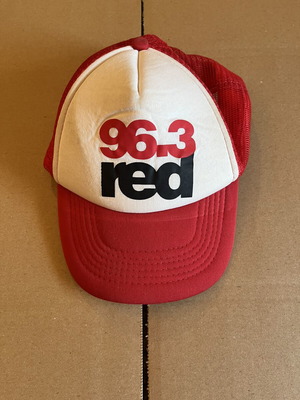 96.3 Red cap used, one size, white and red