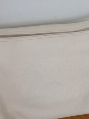 Longchamp τσάντα ώμου μεταχειρισμένη, άσπρο δέρμα, μαλακό