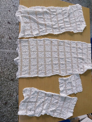 Crochet lace set of 5 pieces white, like new