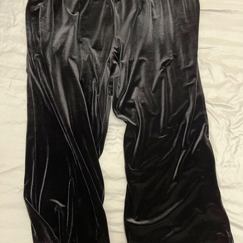 Velvet black pants relaxed fit with elastic used, plus size