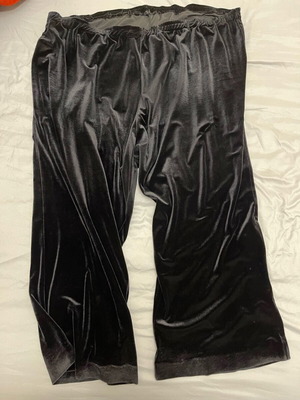 Velvet black pants relaxed fit with elastic used, plus size