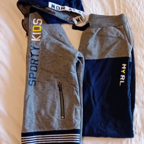 Mayoral kids' tracksuit set blue-gray 9 years like new