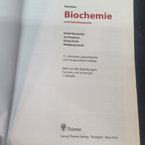 Karlsons Biochemistry and Pathobiochemistry book used