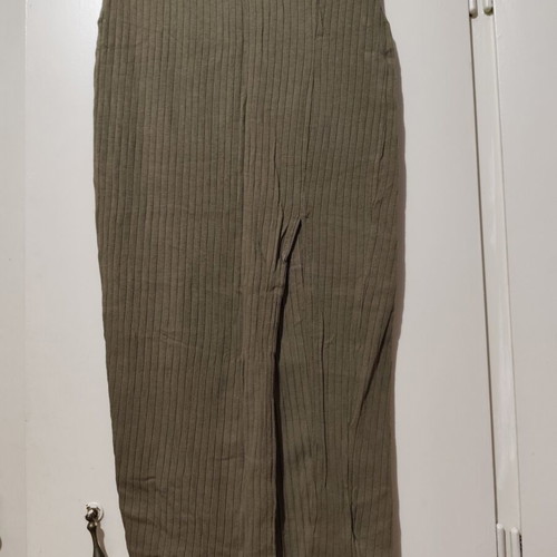 Shein khaki ribbed set skirt and crop top XS like new