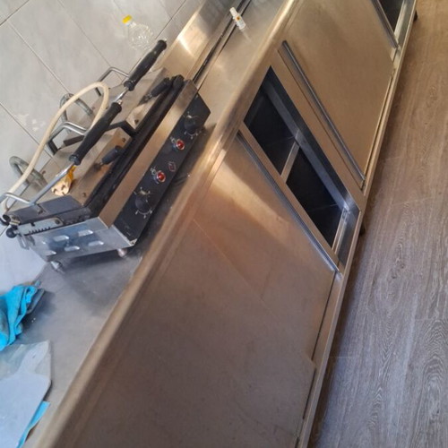 Inox counter with shelves like new