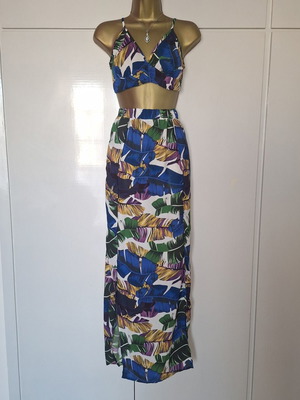 Shein 2-piece floral top and skirt set, size small