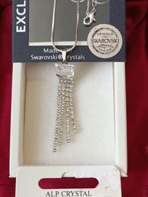 Alp Crystal jewelry set with Swarovski crystals, new, silver