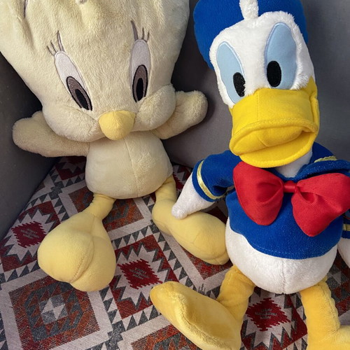 Donald Duck and Tweety plush toys, 55cm