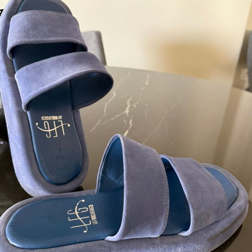 Tsitsivas Cobalt Blue Leather Flatform Mules Size 40 Used