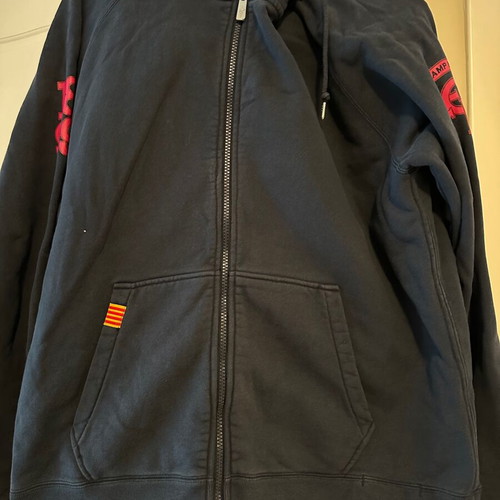 Sports jacket used, cotton, black, size L with hood