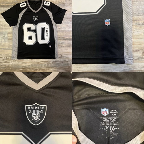 NFL Team Apparel Raiders Jersey #60 Est. 1960, men's S