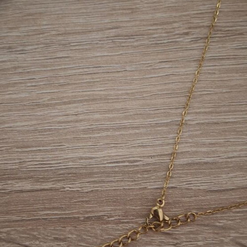 Stainless steel necklace in gold color with name 'Eirini'