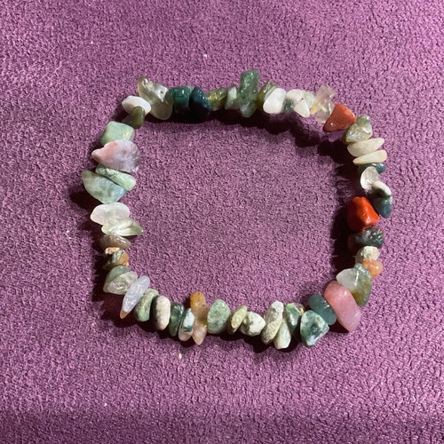 Moss Agate authentic elastic bracelet