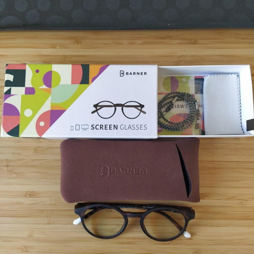 Barner screen protection glasses new, brown tortoiseshell acetate