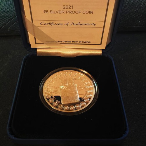 Cyprus 5 Euro 2021 Silver Proof Coin 60 Years UNESCO
