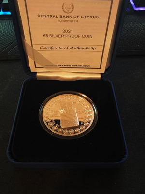 Cyprus 5 Euro 2021 Silver Proof Coin 60 Years UNESCO