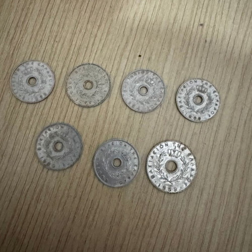 Used Dekares and Eikosalepto coin set of 7