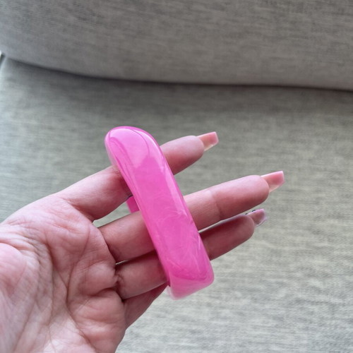Pink Acrylic Statement Bangle Bracelet