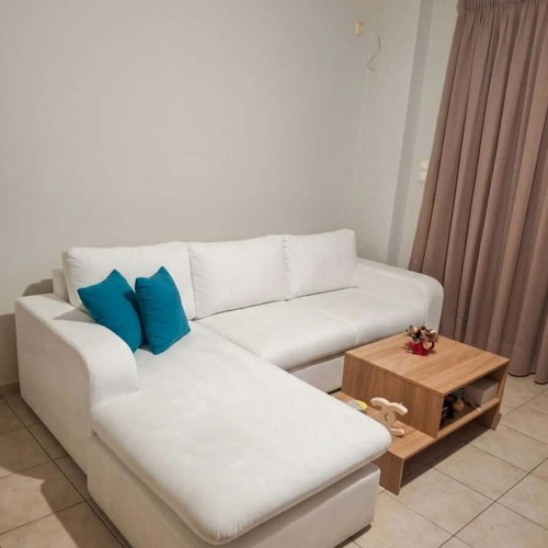 Yvoni white corner sofa, reversible, removable fabric