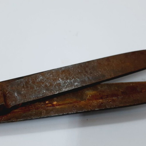 Large Hand-Forged Iron Scissors 27 cm, used, rustic industrial style