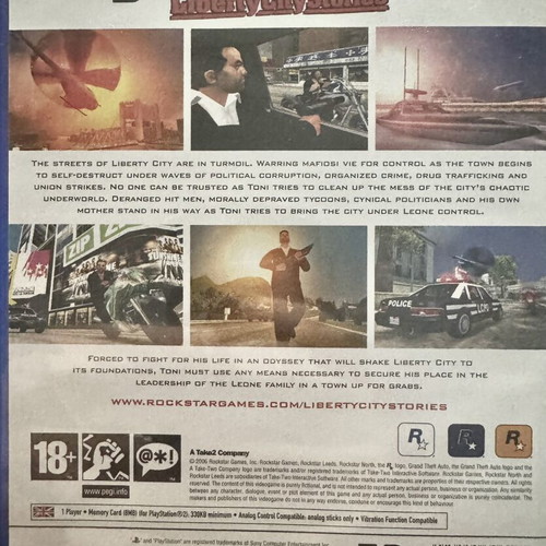 Grand Theft Auto Liberty City Stories PS2 game