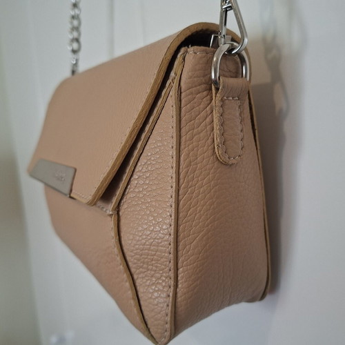 Pierre Cardin genuine leather crossbody bag, beige