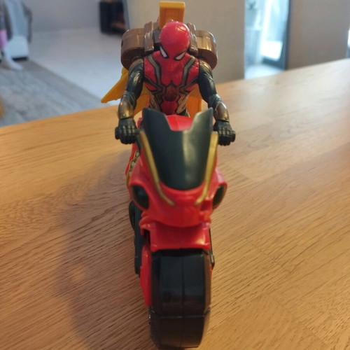 Spiderman with motorcycle toy like new