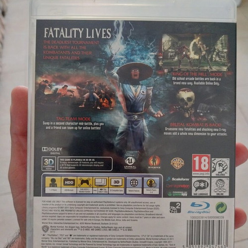 Mortal Kombat PS3 game, excellent condition
