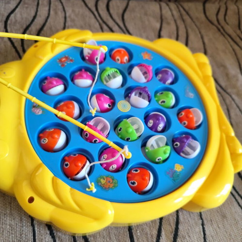 Interactive fishing game used, educational toy