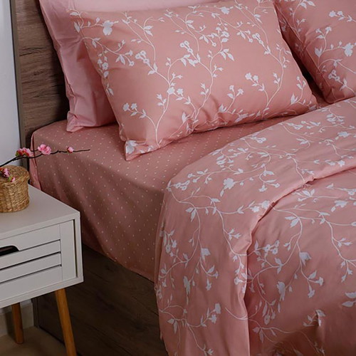 Sunshine Single Bed Sheet Set 165x270cm Cotton Feelings 924 Pink new