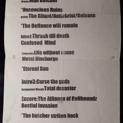 Destruction Candlemass Deathchain concert posters and setlist December 2005
