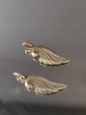 Silver feather motifs used for necklace or earrings, silver 800