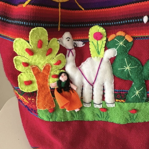 Backpack lama handmade new, red