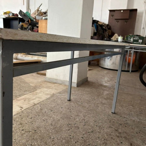 Professional tables used, pack of 70, metal base with wooden PVC top