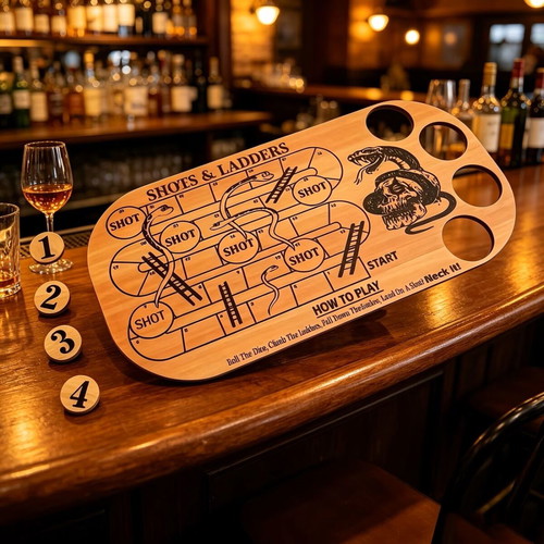 Shots & Ladders wooden drinking game