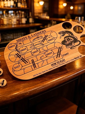 Shots & Ladders wooden drinking game