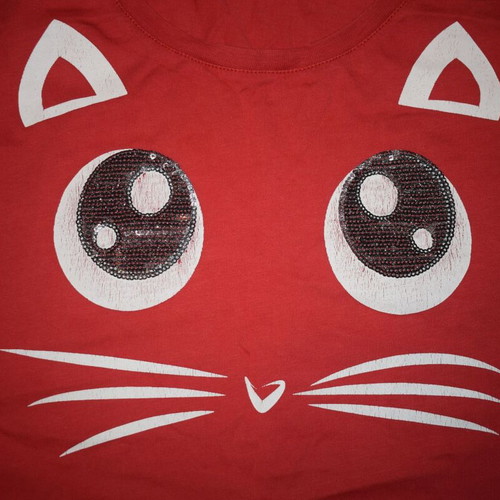 Karl Lagerfeld T shirt women size L used, red