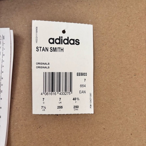 Adidas Stan Smith sneakers used, white with burgundy detail