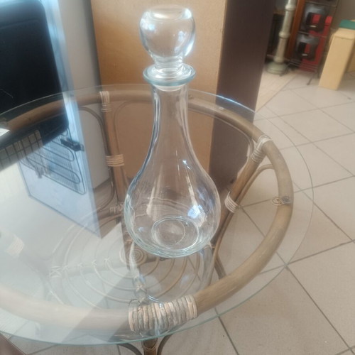 Italian vintage glass carafe used with spherical stopper