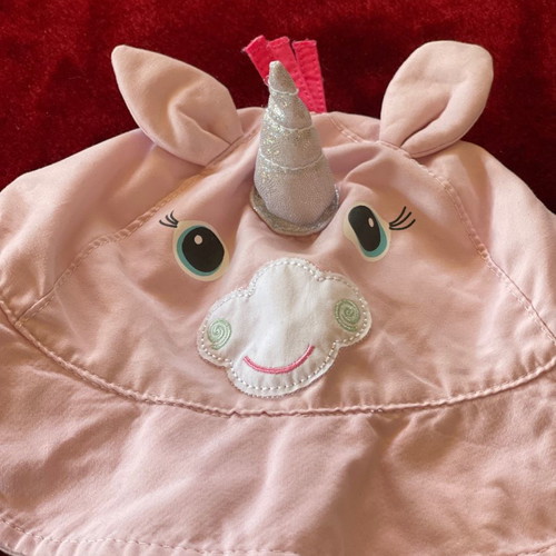 Zoocchini baby sun hat used UPF50+ Unicorn 6-12 months M