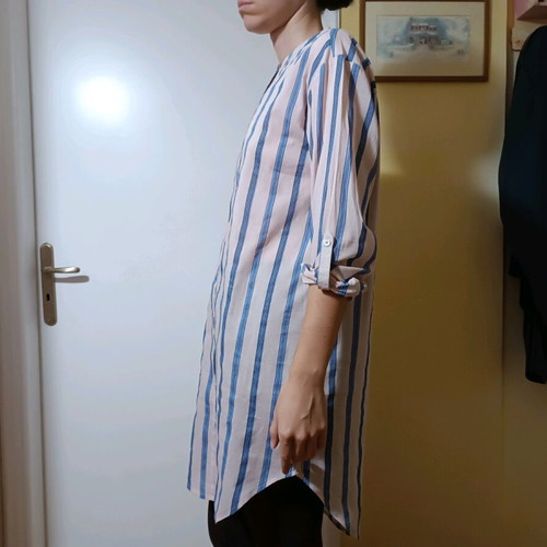 Long striped Mango shirt new, size S, pink and blue