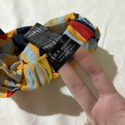 ZARA hairband with elastic, striped design