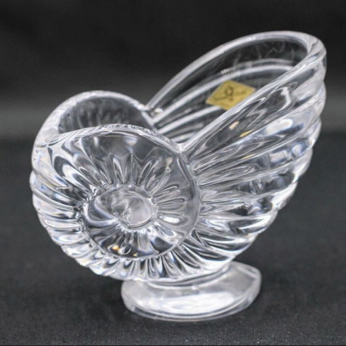 Art Nouveau Vannes le Chatel Nautilus Shell Crystal Candy Dish