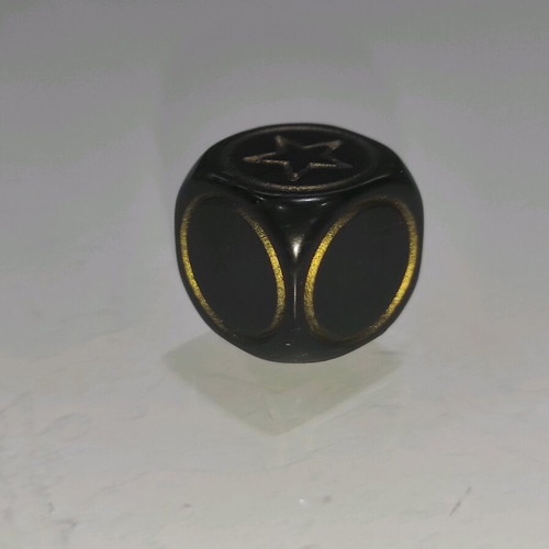 Collectible D&D 2003 die black with gold stars like new
